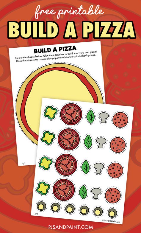 build a pizza craft Build A Pizza Printable Free, Pizza Restaurant Dramatic Play, Pizza Day Preschool, Crazy Pizza Day Book Activities, Spaghetti Crafts For Kids, Build A Pizza Printable, Pizza Toppings Printable For Kids, Make A Pizza Printable, Pizza Dramatic Play Printables Free