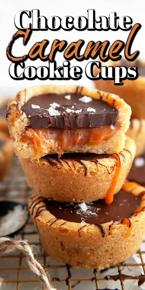 High Protein Peanut Butter, Peanut Butter Spread, Chocolate Caramel Cookies, Protein Peanut Butter, Sugar Cookie Cups, Cookie Cups Recipe, Jelly Cookies, Chocolate And Caramel, Cookie Platter