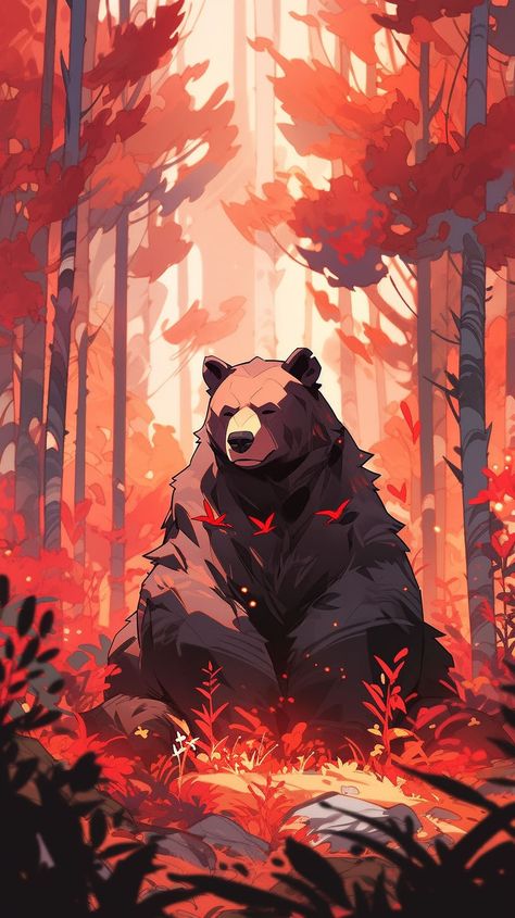 Prompt image #3 Fantasy Bear Art, Bear Art Drawing, Bear Wallpaper Aesthetic, Bear Illustration Art, Art Gallery Wallpaper, Cool Wallpapers Art, Bear Wallpaper, Bear Art, Arte Fantasy