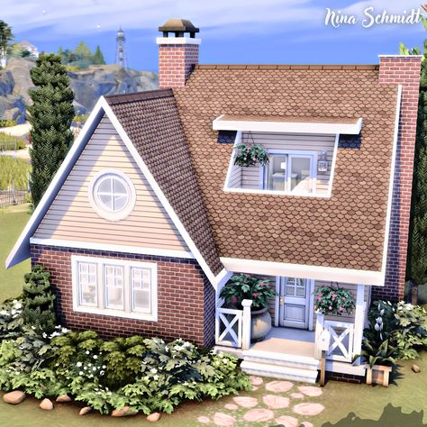 Base Game + Cats & Dogs Brindleton Bay, Starter House, Sims 4 Speed Build, Sims 4 House Building, Sims 4 House Design, Sims Building, Casas The Sims 4, Sims House Plans, Sims House Design