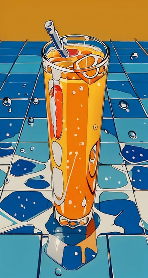 Glass Of Orange Juice Drawing, Juice Glass Drawing, Orange Juice Drawing, Orange Juice Illustration, Orange Juice Art, Orange Juice Design, Orange Juice Aesthetic, Juice Drawing, Orange Stuff