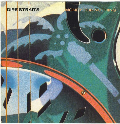 "Money For Nothing" - Dire Straits Record Bag, Fiat 128, Money For Nothing, Mark Knopfler, Dire Straits, Brothers In Arms, 80's Music, Rare Vinyl Records, Paper Sleeves