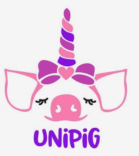 Unipig. Mod slightly for unipug, or pugicorn Unicorn Pig, Tout Rose, Unicorn Svg, This Little Piggy, Unicorn Horn, Cute Pigs, Silhouette Cameo Projects, Cameo Projects, Silhouette Crafts