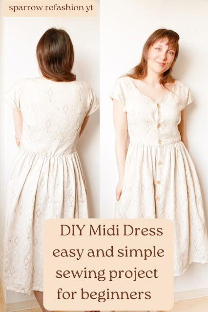 Sparrow Refashion ,Sewing , Thrift flip and refashion Blog o przeróbkach i szyciu ubrań diy Diy Cottagecore Dress Pattern, Vintage Style Sewing Patterns, Beginner Dress Sewing Pattern Free, Free Vintage Dress Patterns For Women, Diy A Line Dress, Diy Dress Pattern Free, Cottage Core Sewing Patterns Free, Cottagecore Dress Sewing Pattern, One Day Sewing Projects