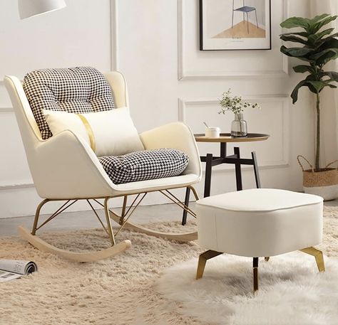 Cream Rocking Chair, Rocking Chair In Living Room, Nursery Rocking Chairs, Modern Rocking Chair Nursery, Nursery Rocking Chair Glider, Contemporary Rocking Chair, Nursery Glider Rocker, Nursery Glider Chair, Chair Nursery