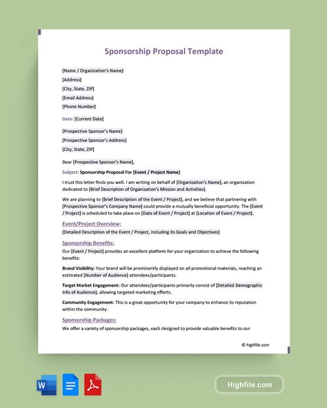 Sponsorship Proposal Template Brand Sponsorship, Event Proposal, Sponsorship Proposal, Letter Find, Proposal Template, Brand Collaboration, Proposal Templates, Write To Me, Company Names