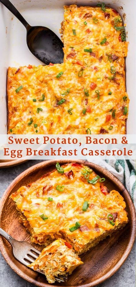 Runner Recipes, Breakfast Egg Casserole Recipes, Sweet Potato Breakfast Casserole, Potato And Egg Breakfast, Bacon And Egg Breakfast, Brunch Christmas, Egg Breakfast Casserole, Recipe Runner, Eggs And Sweet Potato