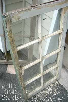 Little Birdie Secrets: November 2010 Antique Windows Repurposed, Vintage Window Decor, Old Window Crafts, Old Window Decor, Recycled Windows, Antique Window Frames, Window Frame Decor, Painted Window Art, Old Window Projects