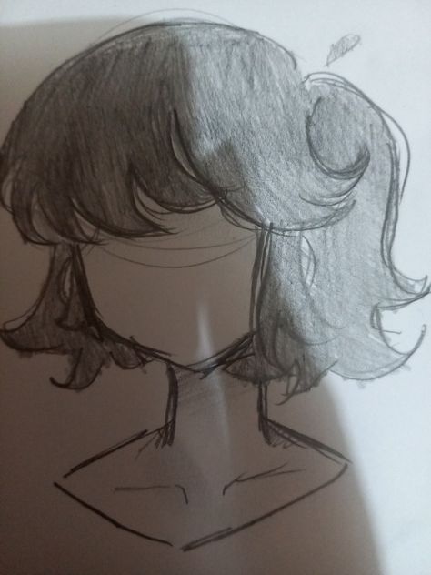 Bob Drawing Hair, Hair Reference Drawing Short, Easy Hair Sketches For Beginners, Cute Short Hair Drawing, Short Hair Ideas Drawing, Fairy Hair Drawing, Hair Short Drawing, Curly Short Hair Drawing, Short Hair Drawing Girl