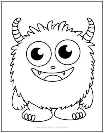 Silly Monster Drawing, Cute Monster Drawing, Monster Coloring Pages For Kids, Monster Drawing Ideas, Draw A Monster, Draw Monster, Monsters Coloring Pages, Monster Printable, Cute Coloring Pages For Kids