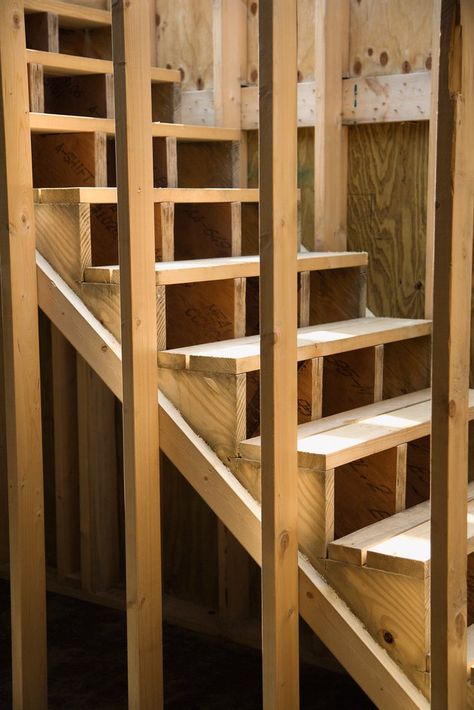 How To Make Stairs, Basement Stairs Remodel, Basement Stair, Basement Steps, Basement Stairs Ideas, Steep Staircase, Stairs Stringer, Stair Remodel, Basement Stairs