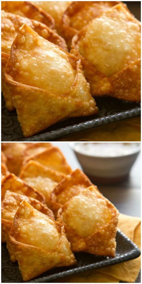 Homemade Crab Rangoon, Crab Appetizer, Rangoon Recipe, Crab Rangoon Recipe, Wonton Recipes, Crab Rangoon, Love Party, Easy Chinese Recipes, Crab Recipes