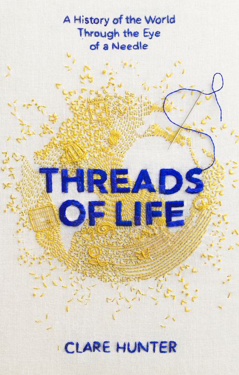 Threads of Life — Maricor/Maricar Textile Book Cover, Thread Graphic Design, Sewing Graphic Design, Embroidery Poster, Maricor Maricar, Embroidery Typography, Embroidery Branding, Moving Books, Bayeux Tapestry