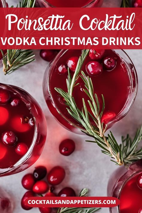 A pretty signature drink for Christmas parties, this Poinsettia cocktail recipe uses vodka and champagne or prosecco. Easy to make by the glass or pitcher, this alcoholic drink is a great cocktail for a crowd. Prosecco And Vodka Cocktails, Pointsetta Cocktail, Signature Christmas Drink, Easy Christmas Cocktails For A Crowd, Vodka Christmas Drinks, Poinsettia Drink, Cocktail For A Crowd, Christmas Cocktails Vodka, Poinsettia Cocktail