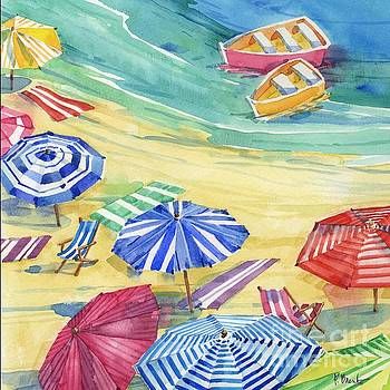 Umbrella Cove I by Paul Brent Beach Umbrella Art, Condo Art, Beach Paintings, Umbrella Art, Sea Side, Watercolor Art Lessons, Sunset Canvas, Beach Umbrella, Beach Painting