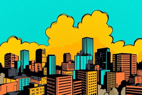 Free vector flat design comic book city ... | Free Vector #Freepik #freevector #urban #background #city #beautiful Comic Landscape Illustrations, Comic City Background, City Pop Illustration, City Background Illustration, City Illustration Art, Comics Background, Urban Scape, Background For Website, Batman City