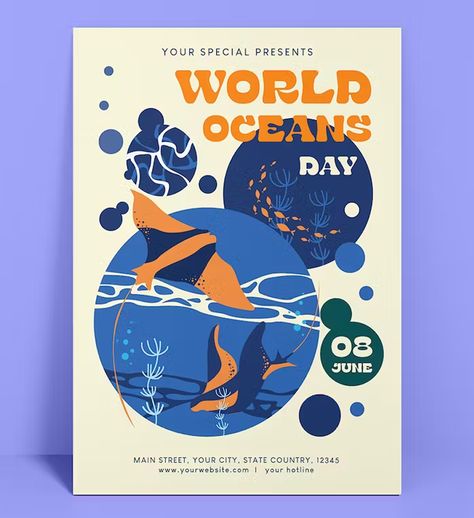 Zoo Flyer Design, Under The Sea Graphic Design, Aquarium Graphic Design, Sea Poster Design, Ocean Poster Design, World Ocean Day Poster, Water Poster Design, Sea Graphic Design, Ocean Graphic Design