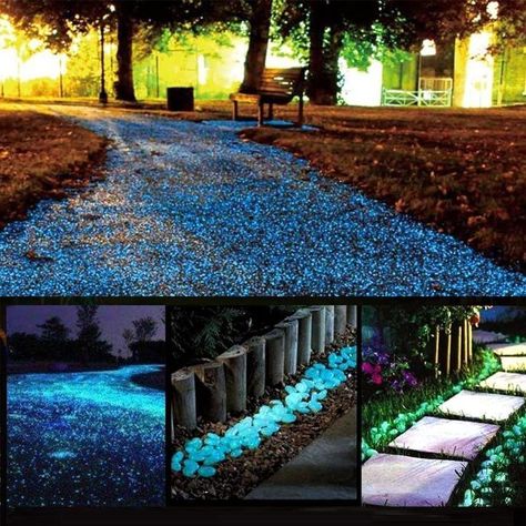 Glow Stones, Glowing in The Dark Pebbles 150pcs for Walkways, Window, Yard Grass, Driveway, Outdoor Decor DIY Decorative Gravel Stones, Fish Tank Decoration (Blue), Affiliate Glow Rock, Garden Pathways, Decorative Gravel, Glow Stones, Garage Makeover, Diy Outdoor Decor, Outdoor Summer, Fish Tank Decorations, Stone Decor