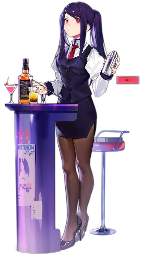 Jill Stingray | Visual Novel - VA-11 Hall-A: Cyberpunk Bartender Action | Birthday - June 27 Bartender Anime, Va 11 Hall A, Bartender Outfit, Girls Frontline, Video Game Art, Awesome Anime, Visual Novel, Stingray, Anime Character Design