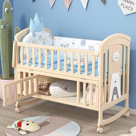 Cribs With Storage, Baby Cots Design, Baby Cot Design, Baby Cribs Furniture, Twin Baby Beds, Wood Bassinet, Crib With Storage, Unique Baby Cribs, Wooden Baby Cot