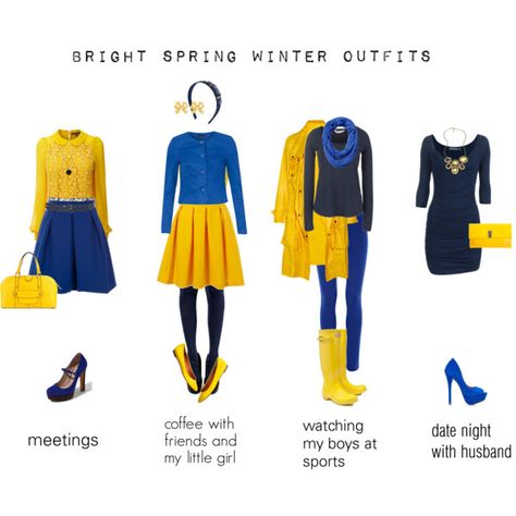 "BRIGHT SPRING WINTER OUTFITS" by deevine on Polyvore Bright Spring Clothes, Clear Spring Palette, Polyvore Spring, Vintage Street Fashion, Style Analysis, Core Wardrobe, Style Rut, Colour Analysis, Clear Spring