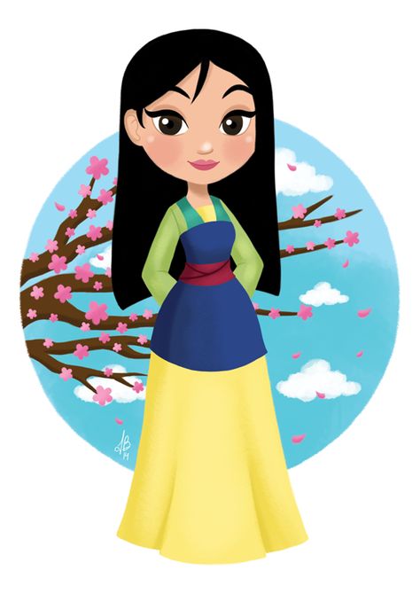 Disney Characters Mulan, Mulan Birthday, Disney Princess Mulan, Snow White Art, Pocahontas Disney, Princess Mulan, Baby Disney Characters, Princess Pocahontas, Beautiful Character