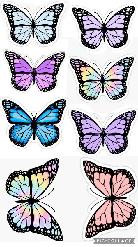 Vintage Aesthetic Stickers Printables, Cute Easy Doodles, Easy Doodles, Background Designs, Butterfly Template, Butterfly Printable, Tag Ideas, Pencil Shading, Card Embellishments