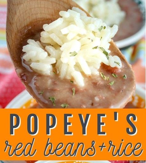 Copycat Popeye’s Red Beans & Rice. Popeye’s Red Beans & Rice is one of my favorite take-out side dishes and making it at home is SO SIMPLE!!! Popeyes Red Beans And Rice Recipe Easy, Popeyes Beans And Rice Recipe, Red Beans And Rice Popeyes Copycat, Popeyes Red Beans And Rice Recipe Copycat, Popeyes Cajun Rice Recipes, Popeyes Red Beans And Rice, Red Beans And Rice Popeyes, Copycat Popeyes Red Beans And Rice, Popeyes Red Beans And Rice Recipe