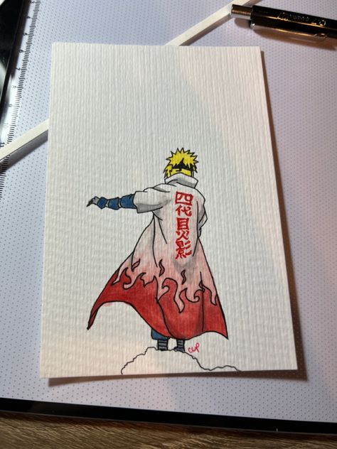 Minato Sketch Easy, Minato Painting, Naruto Easy Painting, Anime Watercolour Painting, Anime Watercolor Art Easy, Naruto Watercolor Painting, Naruto Canvas Painting Easy, Naruto Painting Easy, Minato Drawing