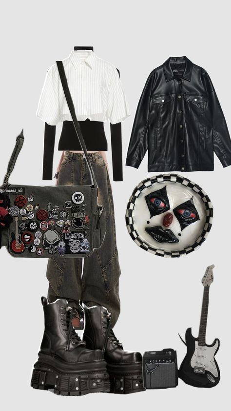 #outfit #newrock #alternative Core Outfits, Metal Core, Dark Outfits, Rock Outfits, New Rock, Alternative Rock, Alternative Fashion, Cool Outfits, My Style