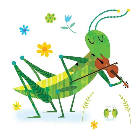 Anyone know when World Grasshopper Day is?.....anyway here is one playing his violin. ..🎻 . . . #grasshopper #illustration #illustrator… Bugs Drawing, Lucas Arts, Dragonfly Art, Square Art, Square Canvas, Editorial Illustration, Animal Illustration, Home Wall Art, Art Classes