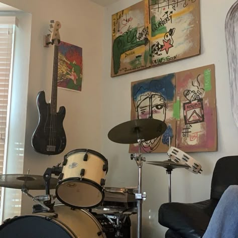 Kristen Callihan, Musical Instruments, The Wall, Drums, A Man, Musical, Paintings, Wall