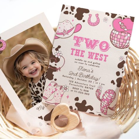 Two the West Cowgirl 2nd Birthday Cowgirl 2nd Birthday, Rodeo Birthday, 85th Birthday, 2nd Birthday Invitations, Free Birthday Invitations, Free Birthday Invitation Templates, Birthday Invite, Daughter Birthday, All Craft