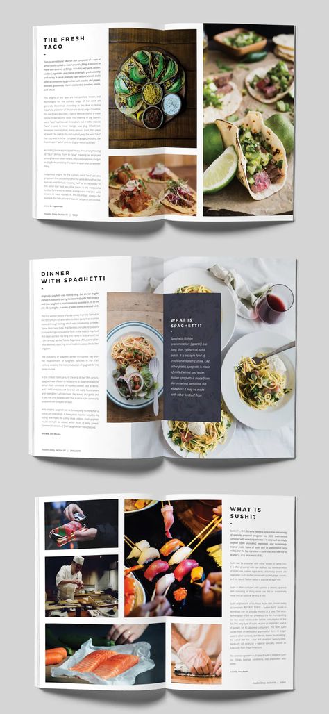 Recipe Magazine Layout InDesign INDD - 15 pages Indesign Layout Inspiration, Food Magazine Layout, Recipe Magazine, Magazine Page Layouts, Narrow Living, Modern Partition, Insta Stickers, Recipe Book Design, Layout Magazine