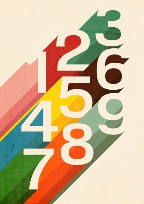 Retro Numbers by Budi Satria Kwan — On The Wall Retro Numbers, Numbers Art, Caption Ig, Design Circle, 타이포그래피 포스터 디자인, Big Chill, Retro Typography, Design Brochure, Circle Logo