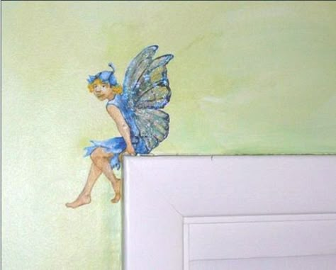 Fairy Mural, Painted Nursery, Kids Room Wall Murals, Fairy Bedroom, Fairy Nursery, Fairy Room, Kids Room Murals, Themed Rooms, Kids Closet