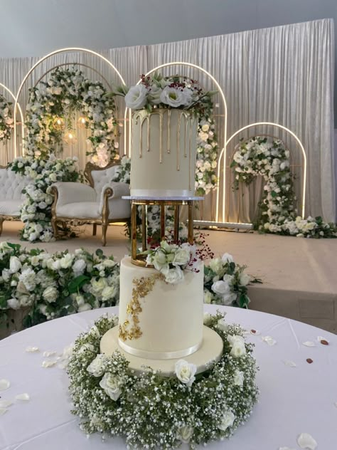 #weddingcake #tieredcake #foodstagram #cakedecoration #cakeideas Wedding Cake Designs Elegant 2024, Nikkah Cake, Wedding Cake 3 Tier, Sparkly Wedding Cakes, Classy Wedding Cakes, Wedding Cake Designs Elegant, Gardenia Wedding, Morocco Wedding, Lamb Cake