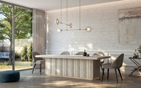 Modern Table Design Ideas: 7 Trends for 2021 | The Davani Group Modern Table Design, Stone Tables, Recessed Storage, Concealed Storage, Led Recessed Lighting, Marble Furniture, Boardroom Table, Stone Dining Table, High Table