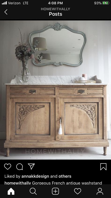 Upcycled Bathroom Vanity, Antique Washstand, Classical Bathroom, Antique Bathroom Vanity, Antique Bathroom, Dresser Vanity, Victorian Bathroom, Antique Vanity, Bathroom Vanity Units