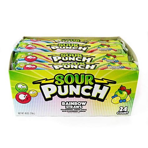 Sour Punch Straws, Sour Punch, Fruity Candy, Summer Candy, Nostalgic Candy, Rainbow Fruit, Candied Lemons, Chewy Candy, Sour Patch Kids