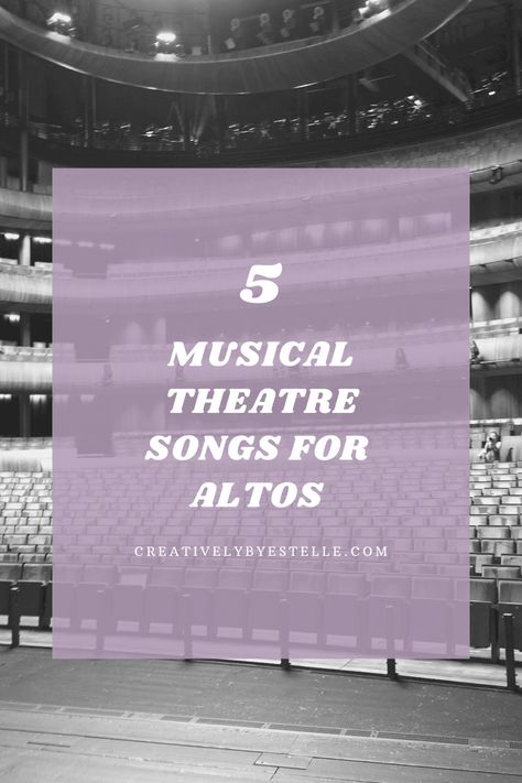 Alto Singers, Songs For Altos, Songs For Women, Musical Theatre Audition, Theatre Audition, Musical Theatre Songs, Singing Auditions, Audition Songs, Theatre Inspiration