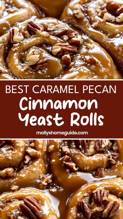 Indulge in the warm, gooey goodness of caramel pecan cinnamon yeast rolls with this simple homemade recipe. These decadent treats are perfect for a cozy breakfast or sweet afternoon snack. The combination of rich caramel, crunchy pecans, and fragrant cinnamon creates a mouthwatering flavor that will delight your taste buds. Treat yourself and your loved ones to these irresistible baked goods – they're sure to become a family favorite!