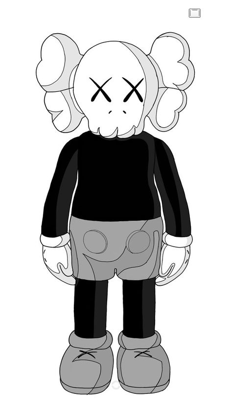 Kaws Illustration Art, Hypebeast Drawing Sketch, Bearbrick Drawing, Kaw Drawings, Kaws Art Drawing, Kaws Illustration, Kaws Drawing Easy, Kaws Sketch, Kaws Painting