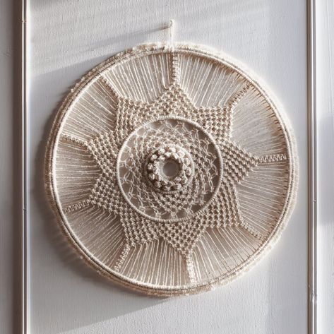 Round macrame wall hanging large wall art circle tapestry natural jute Japandi interior decor mandala fiber art above bed Attention Illustration, Jute Wall Hanging, Round Macrame Wall Hanging, Round Macrame, Macrame Wall Hanging Large, Atelier Design, Circular Art, Mandala Wall Hanging, Art Above Bed