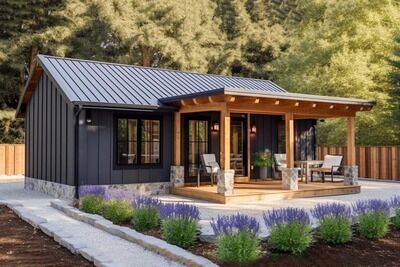 Under 1,000 Square Foot Cabin with 2 Bedrooms -  #Bedrooms #Cabin #foot #Square Buying House, Ranch House Plan, Small House Floor Plans, Cabin House Plans, A Small House, Backyard Office, House Plans And More, Cabin House, Casa Container