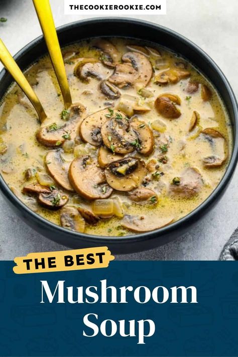 Brothy Mushroom Soup, Garlic Mushroom Soup Recipes, Extra Creamy Mushroom Soup 12 Tomatoes, Ina Garten Mushroom Soup, Mushroom And Broccoli Soup, Mushroom Soup Recipes Easy, Broth Mushroom Soup, Mushroom Soup Rice, Steak And Mushroom Soup