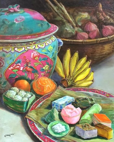 Framing Art, Singapore Art, Food Painting, Mid Autumn Festival, Fruit Art, Food Illustrations, Painting Illustration, Asian Art, Art Classes