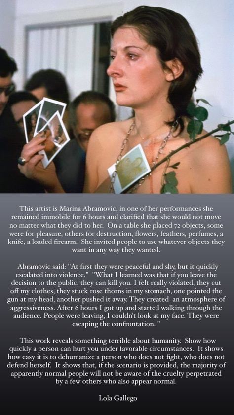 Marina Abramovic, Human Decency, Get Educated, The More You Know, The Message, Faith In Humanity, History Facts, Pretty Words, Performance Art