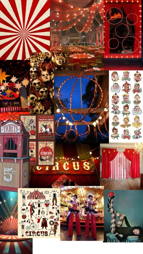 Circus Sweet 16, Carnival Theme Bid Day, Haunted Circus Aesthetic, Circus Theme Party Adults, Adult Circus Party, Circus Bid Day, Spooky Circus, Circus Wedding Theme, Carnival Birthday Theme