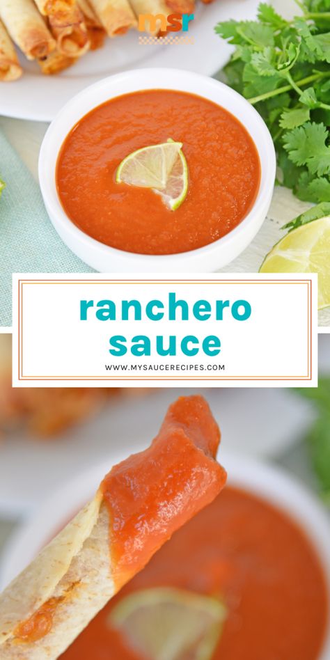 Burrito Sauce Recipe, Ranchero Sauce Recipe, Wet Burrito Recipes, Mexican Sauce Recipes, Burrito Sauce, Ranchero Sauce, Best Sauce Recipe, Red Sauce Recipe, Creamy Dill Sauce